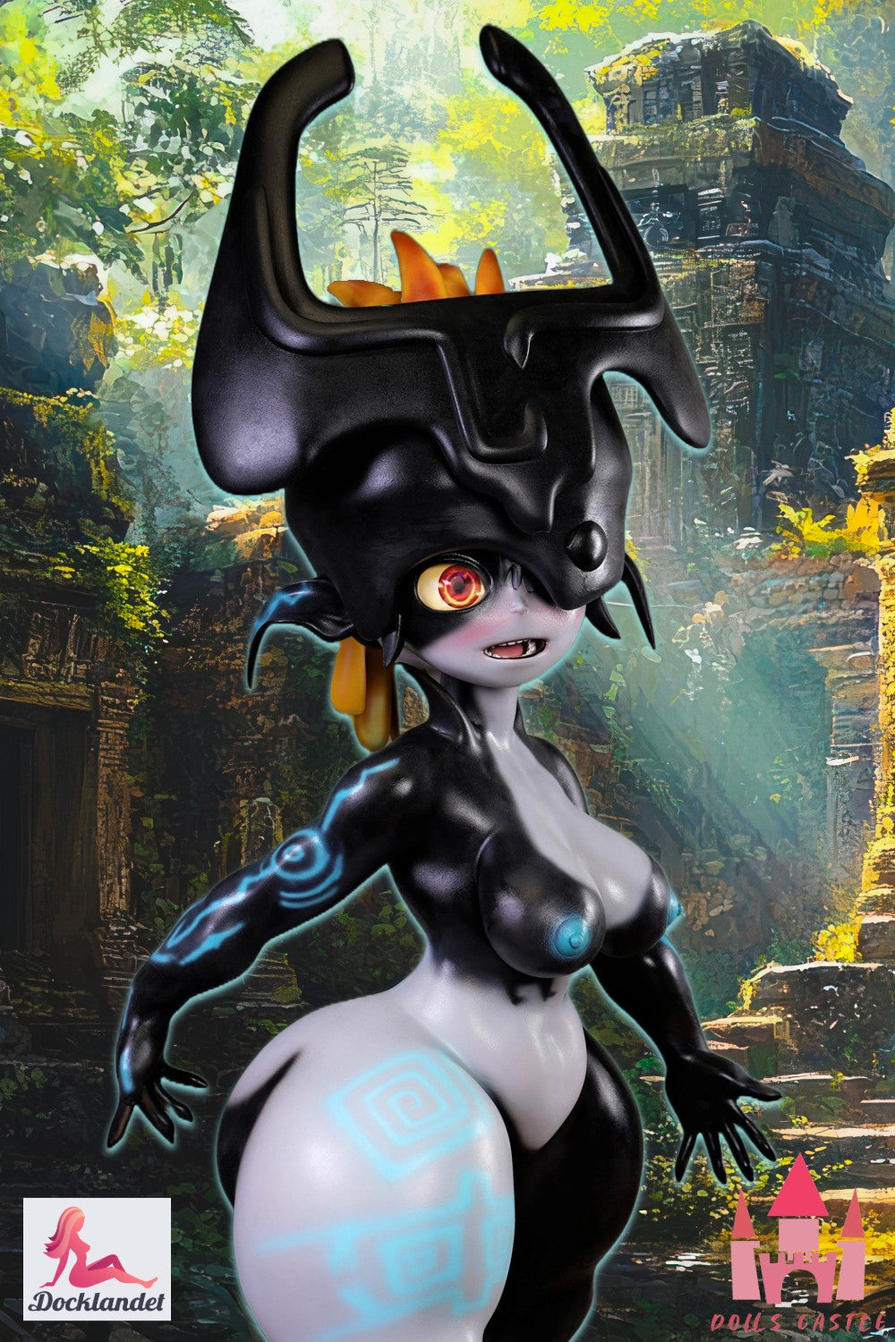 Midna is a special 130 cm doll from the Dolls Castle fire. This doll has an appearance inspired by the popular character Midna from the game The Legend of Zelda. For those of you looking for a Midna sex doll in real size, this doll is really something to check out. The Midna sex doll is really curvy with very wide hips. A unique doll and something for the real collector or for those of you who have fantasized about sex with a fictional character like Midna.