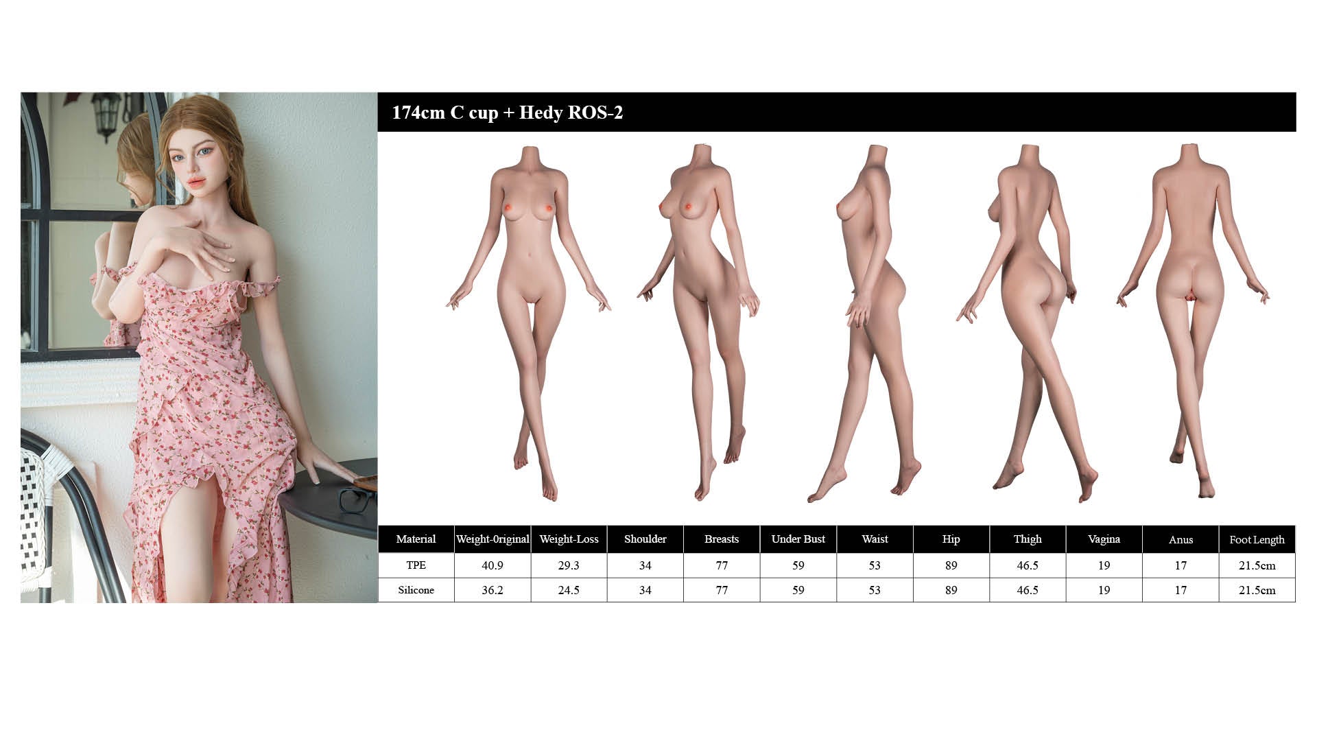 Hedy Sex doll (Starpery 174cm c-cup TPE+silicone)