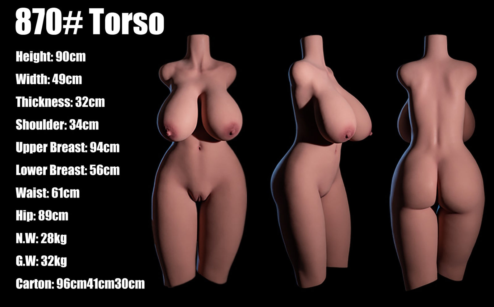 Berber Torso Sex doll (Climax Doll Classic 90cm L-cup TPE)