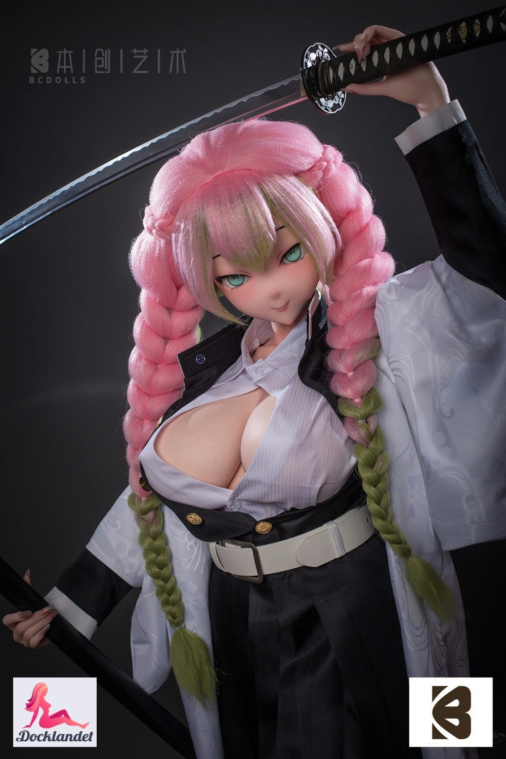 Mitsuri Kanroji is a 155 cm tall anime sex doll with cosplay style inspired by the anime Kimetsu No Yaiba. The cosplay sex doll based on Mitsuri Kanroji from the brand BC-Doll is designed to mimic the character's unique appearance, with details such as colorful hair, large eyes and characteristic clothing style. The doll is made of the soft, realistic material silicone and is aimed at collectors and enthusiasts of anime and cosplay. It combines aesthetics from the anime world with advanced de