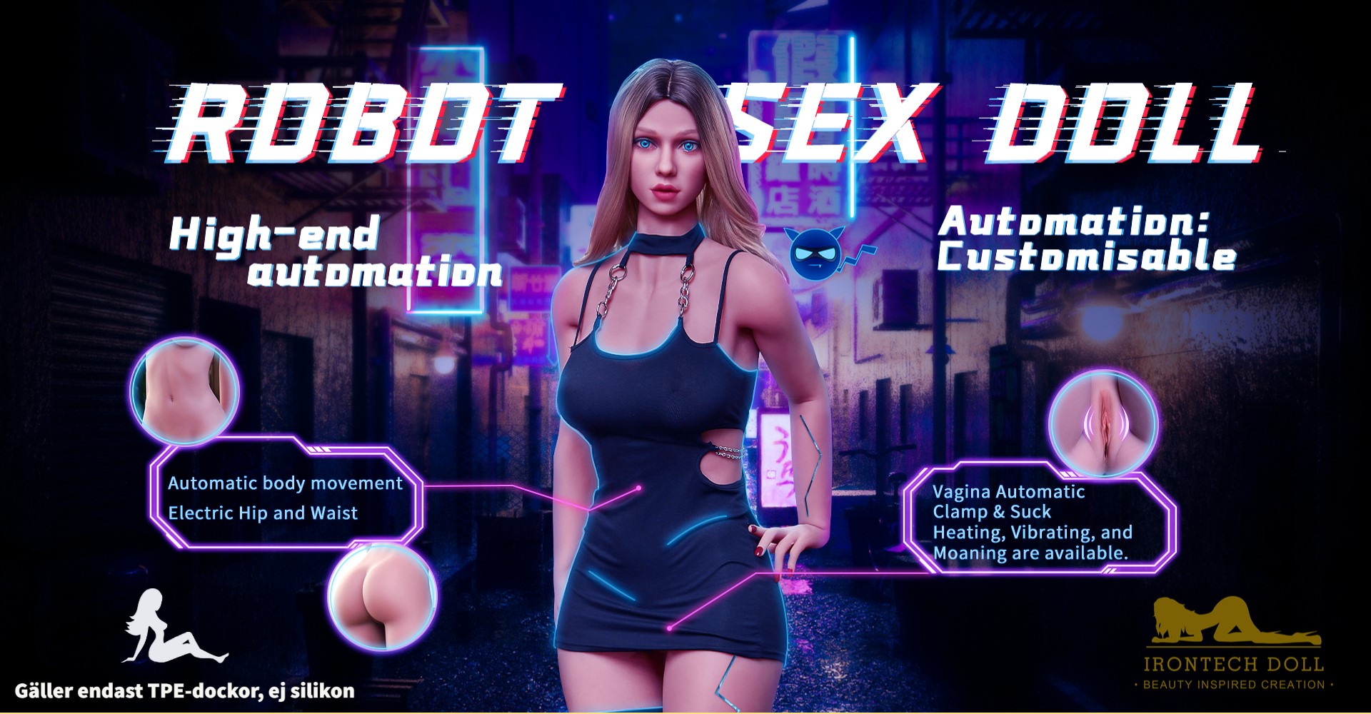 Sexdockor från Irontech Doll med TPE Robot skeleton. Nyhet för sexdockor av TPE från Irontech Doll!