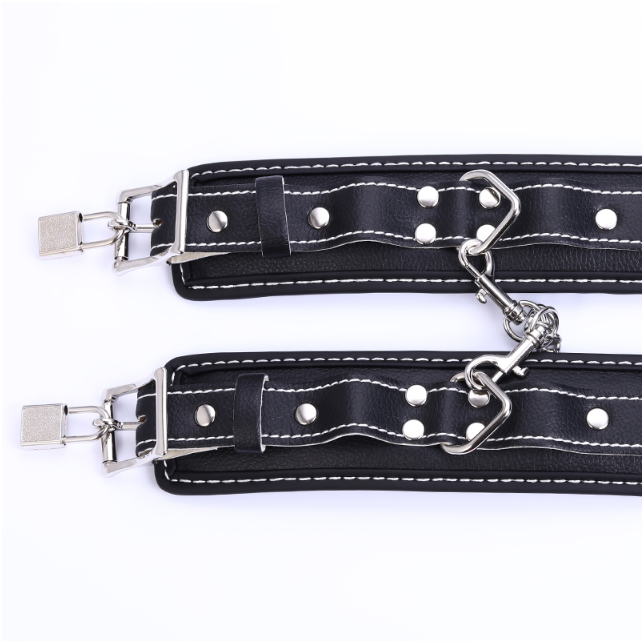 BDSM kit - handcuff, whip, leash, gagball, eye mask (set with 9 parts)